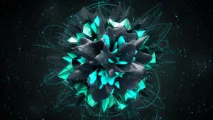 1920 X 1080 Gaming Abstract Turquoise And Black 3D Shape