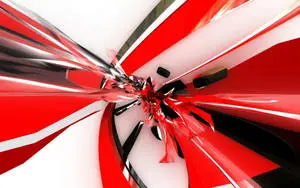3D Black And Red Abstract Line