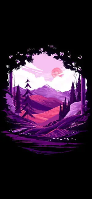 4k AMOLED Background Cave View Of A Forest