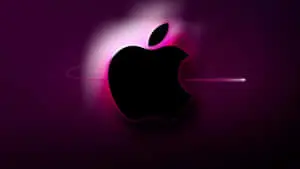A Fresh 4K Apple laying on a crisp white marble surface 
