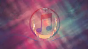 an apple ipod with a pink background