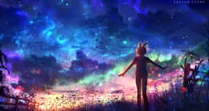 Anime Girl With Rabbit Ears 4K Background