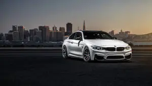 4K BMW White Car