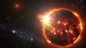 the sun is shown in the background