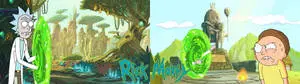 4K Dual Monitor Rick And Morty
