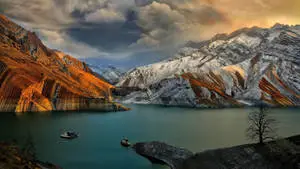 Picturesque view of mountain ranges during sunset 
