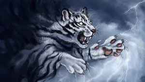 4K Moving White Tiger Desktop