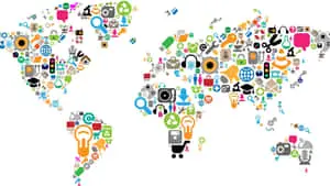 Landscape Map 4k Social Media Icons Background