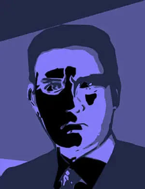 Abstract Blue Man Portrait
