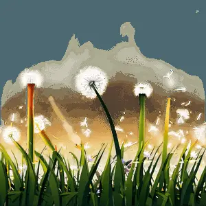 Abstract Dandelion Art PNG esv62