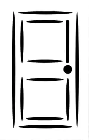Abstract Door Art Blackand White