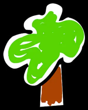 Abstract Green Tree Graphic