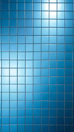 abstract grid of soft blue reflective square tiles