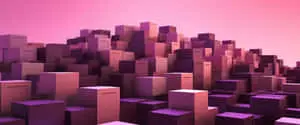 Abstract Pink Cubes Landscape