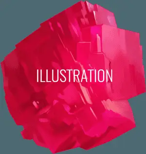 Abstract Red Crystal Illustration
