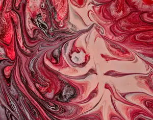 Abstract Red Fluid Painting