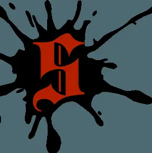 Abstract Red H Ink Splatter