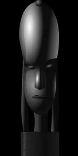 Abstract Statue Portrait Black Background