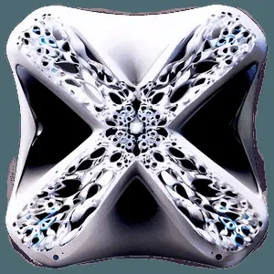 Abstract White X Art PNG kkb