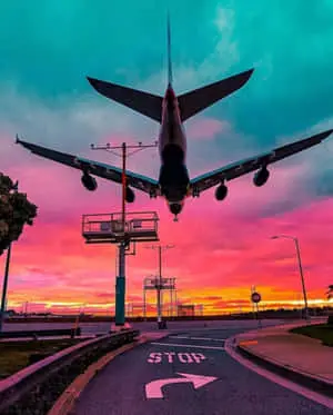 Aeroplane Pink Sky Pictures