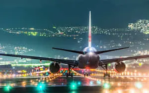Aeroplane In Night Pictures