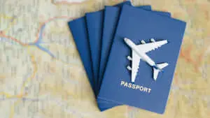 Passport With Airplane Background