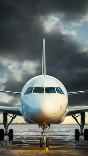 Airplane On The Ground Portrait HD Background