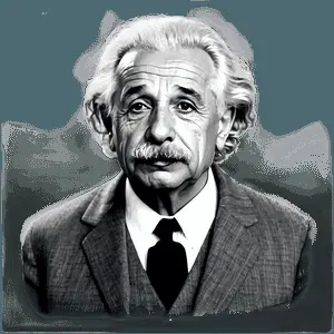 Albert Einstein Black and White PNG miy4