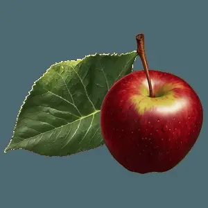 Apple with Leaf Clipart PNG 06272024