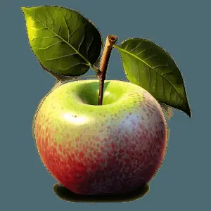 Apple with Leaf PNG 06132024