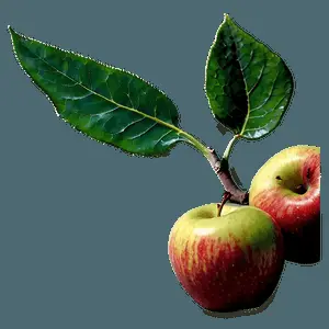 Apple with Leaf PNG 06132024