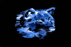 Awesome Blue 4K Wolf Art