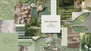 Beautiful Green Sage Aesthetic Collage