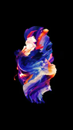 a colorful abstract painting on a black background