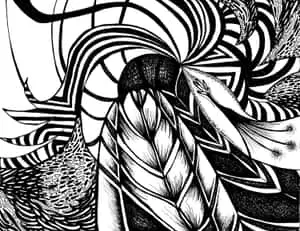 Striking Black and White Abstract Art