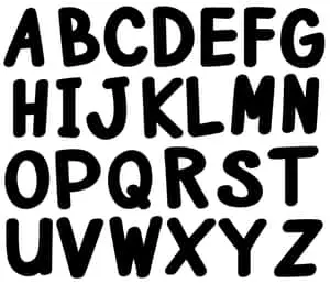 A black and white abstract image of a letter
