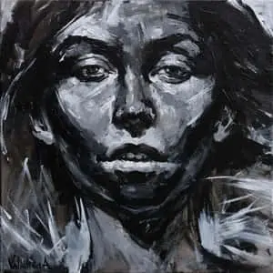 Abstract Black and White Painting
