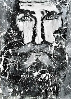  Caption: Abstract Black and White Painting 