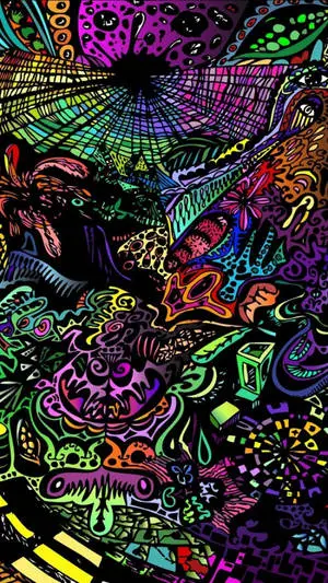 Black Trippy Abstract Artwork