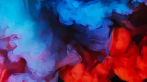 Vibrant Symphony of Red and Blue Abstract Smoke
