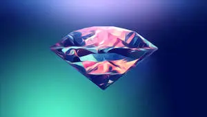 One-of-a-Kind Pink and Blue Abstract Diamond