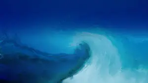 "Expressive Blue Wave Painting"