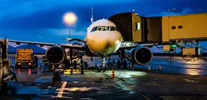 Boarding Ramp Attached To Airplane 4K