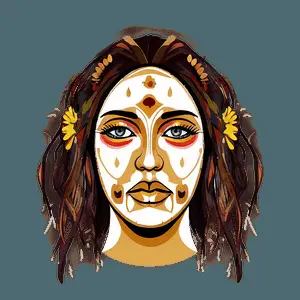 Boho Abstract Faces PNG gpm42