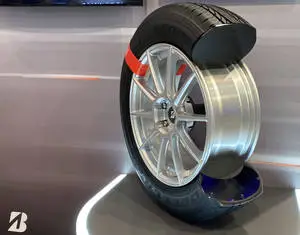 Bridgestone auto tire fresh out of creation.