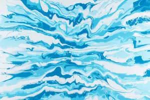 Bright Blue Abstract Paint Waves