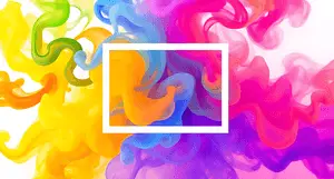 Bright colorful ink swirling in water with abstract pattern
