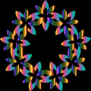 Colorful Abstract Floral Wreath