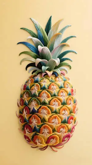 Colorful Paper - Art Pineapple: Creative Tropical Art Wallpaper