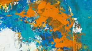 Abstract shapes and colors form unique contemporary artwork